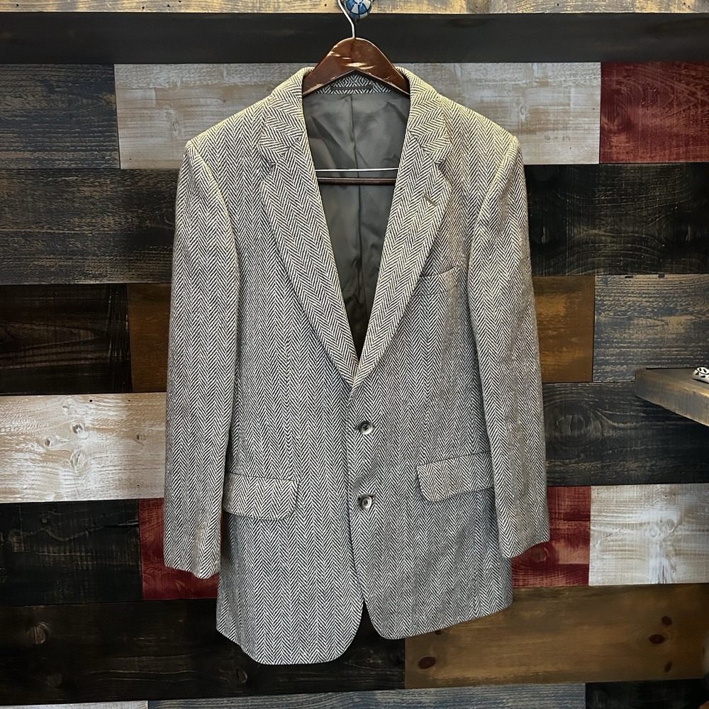Magee Donegal Irish Tweed Brown Beige White Wool Men 38 Blazer Sports Coat